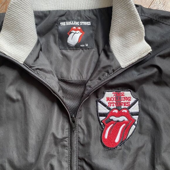 The Rolling Stones Windbreaker Zip Up Jacket Black Medium - Picture 2 of 5
